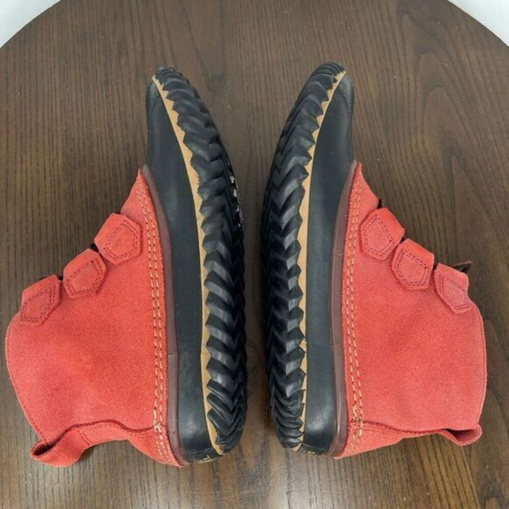Sorel Out N About Plus Boot Womens Size 7 Red Black Leather Waterproof Duck Rain - Picture 6 of 16